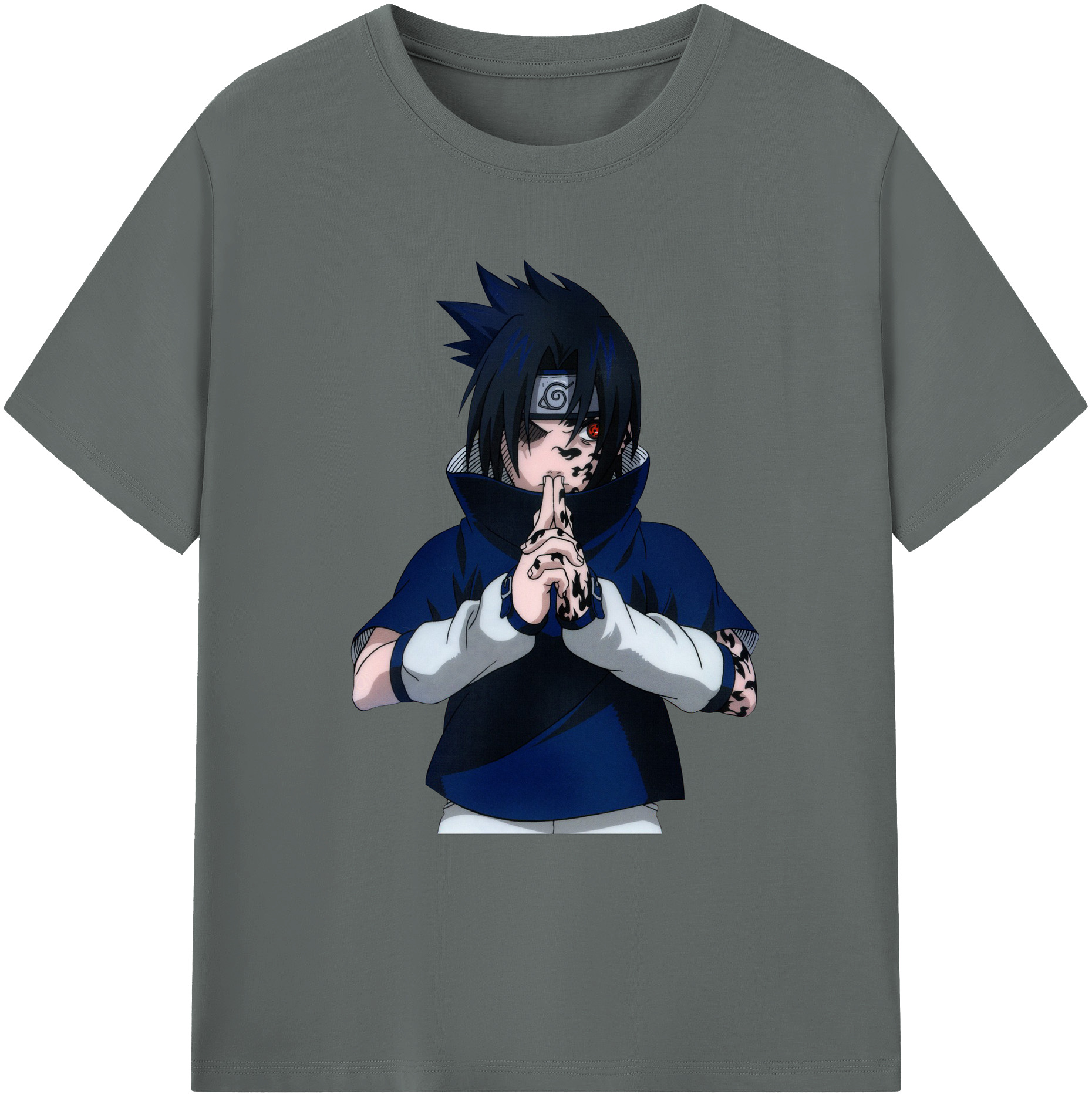 （画像用） NARUTO -ナルト- うちは サスケ Uchiha Sasuke 綿100％ メンズ半袖Tシャツ｜肌触りやわらか＆通気性